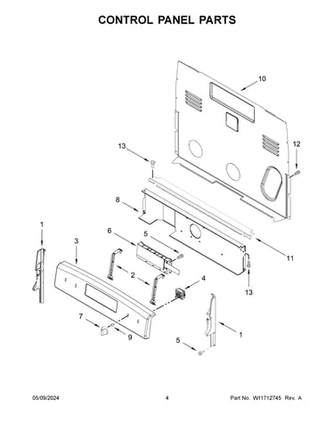 Control panel parts