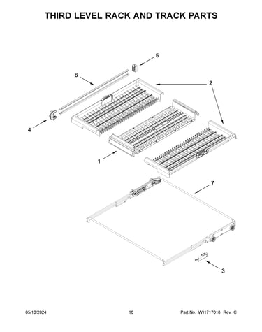 Third level rack and track parts
