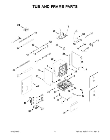 Tub and frame parts