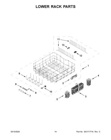Lower rack parts