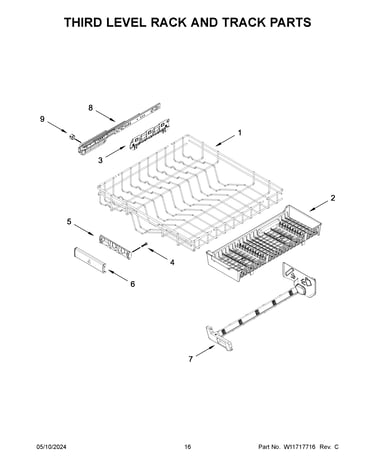 Third level rack and track parts