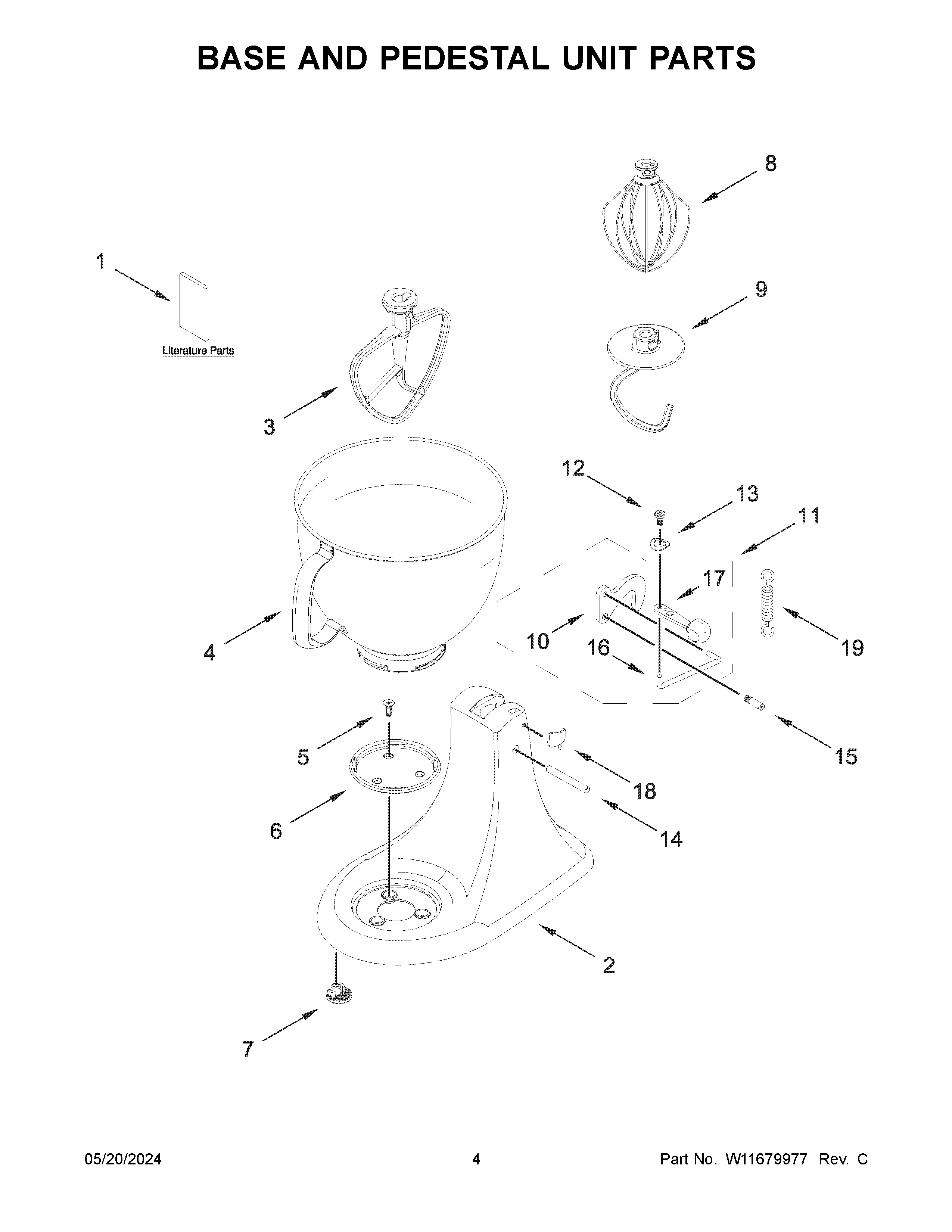 Base and pedestal unit parts