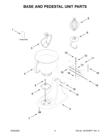 Base and pedestal unit parts