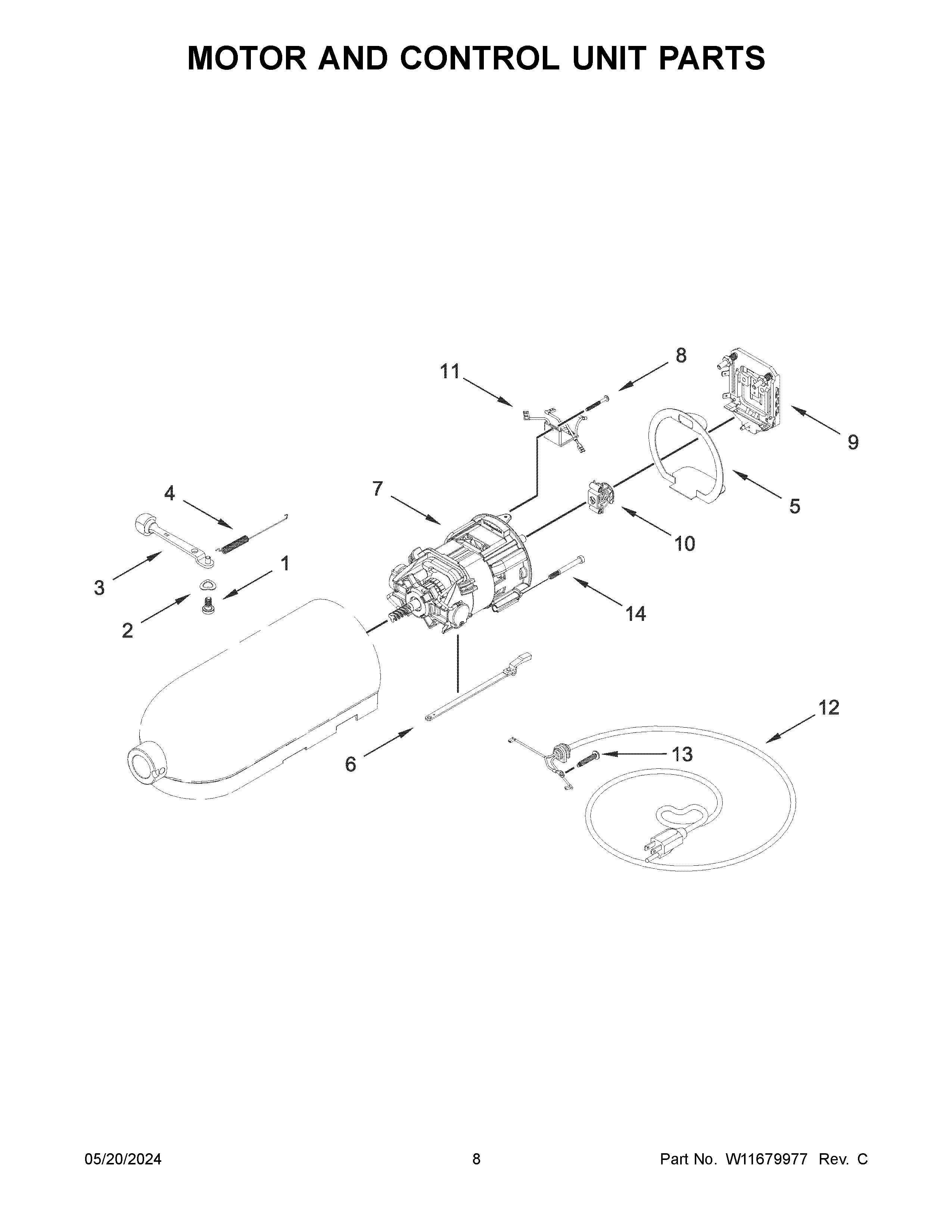 Motor and control unit parts