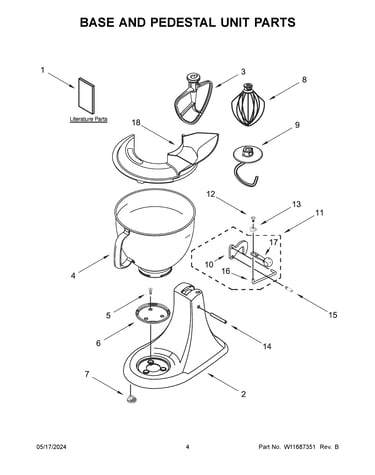 Base and pedestal unit parts