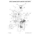 KitchenAid 9KSM150PSER5 case, gearing and planetary unit parts diagram