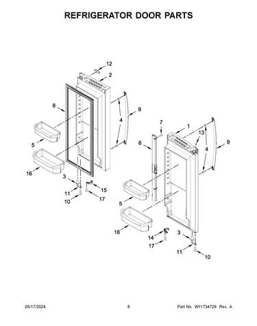 Refrigerator door parts