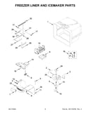 Freezer liner and icemaker parts