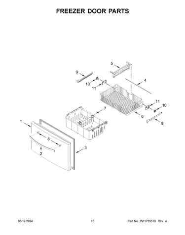Freezer door parts