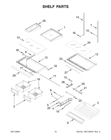 Shelf parts