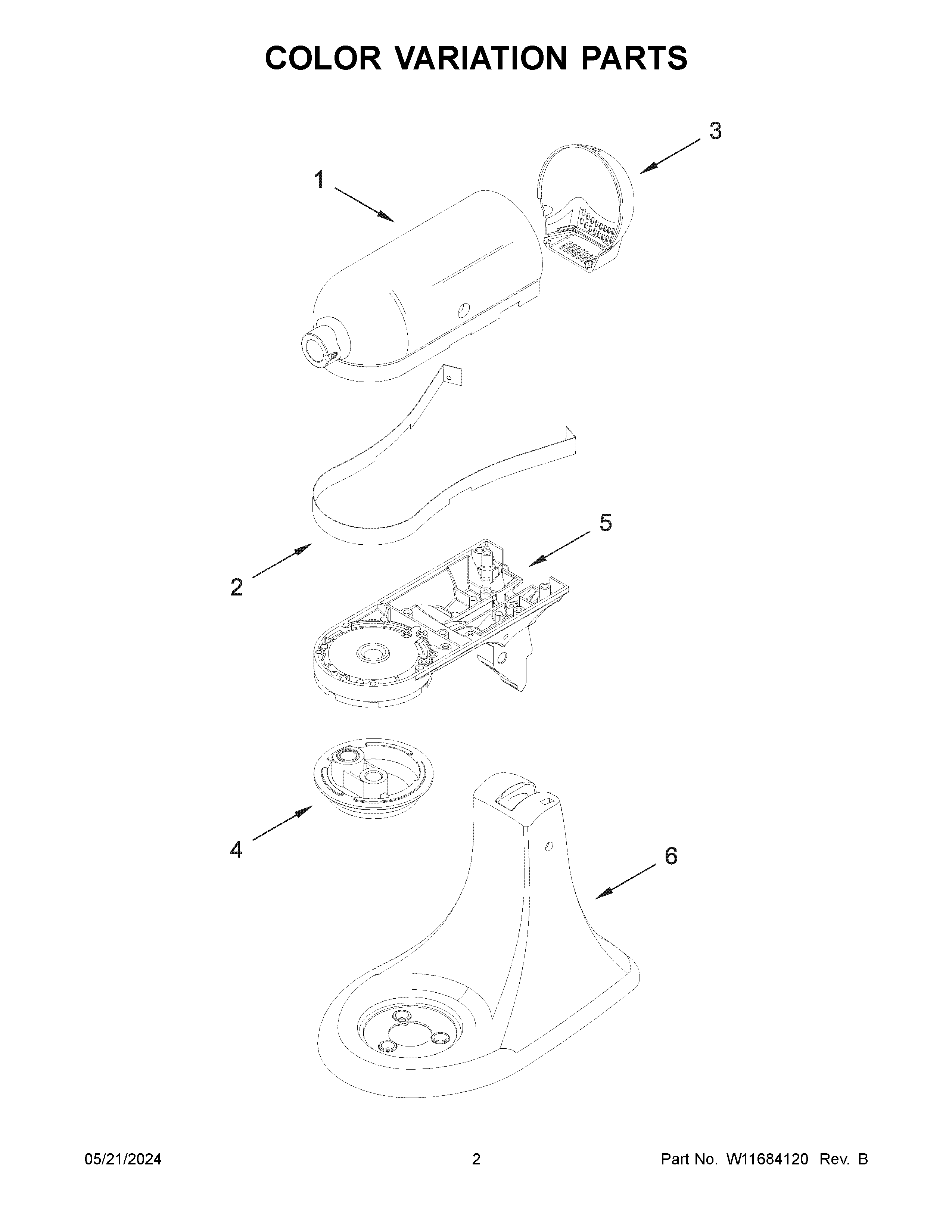 Color variation parts