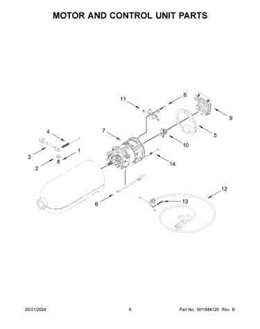 Motor and control unit parts