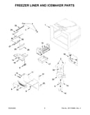 Freezer liner and icemaker parts
