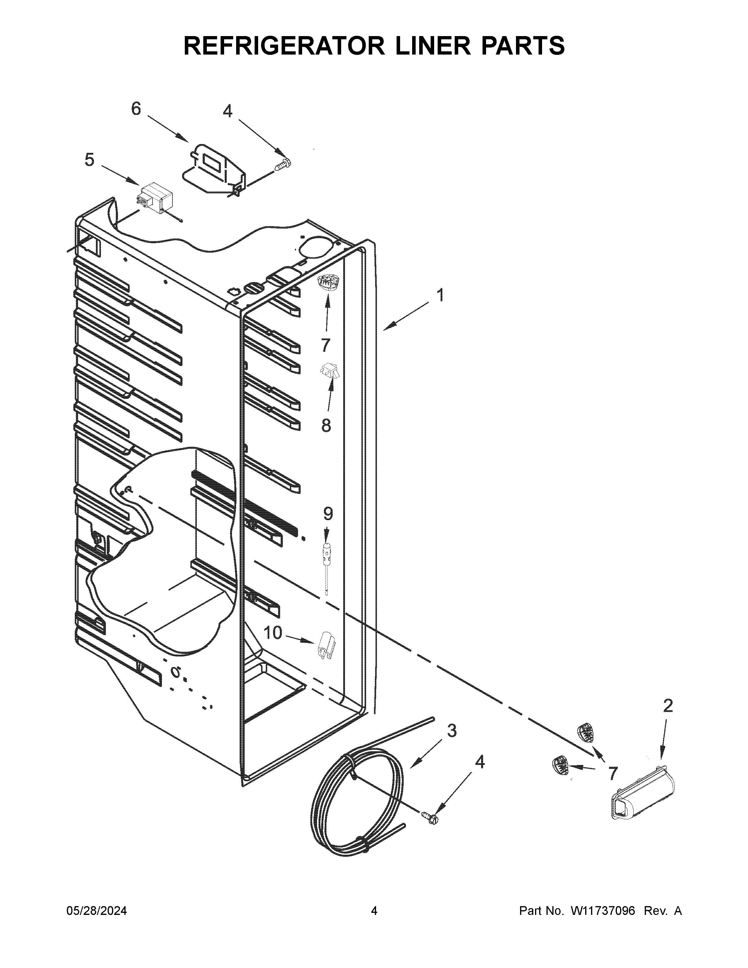 REFRIGERATOR LINER PARTS