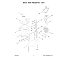 KitchenAid 5KSM70SHXBWH0 base and pedestal unit diagram