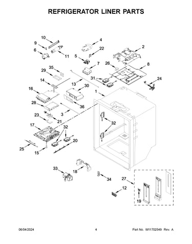 Refrigerator liner parts