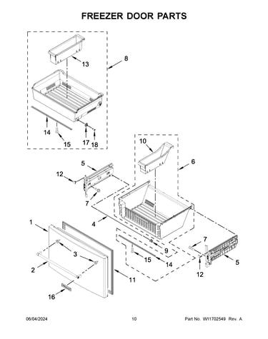 Freezer door parts