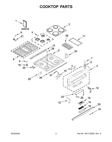 Cooktop parts