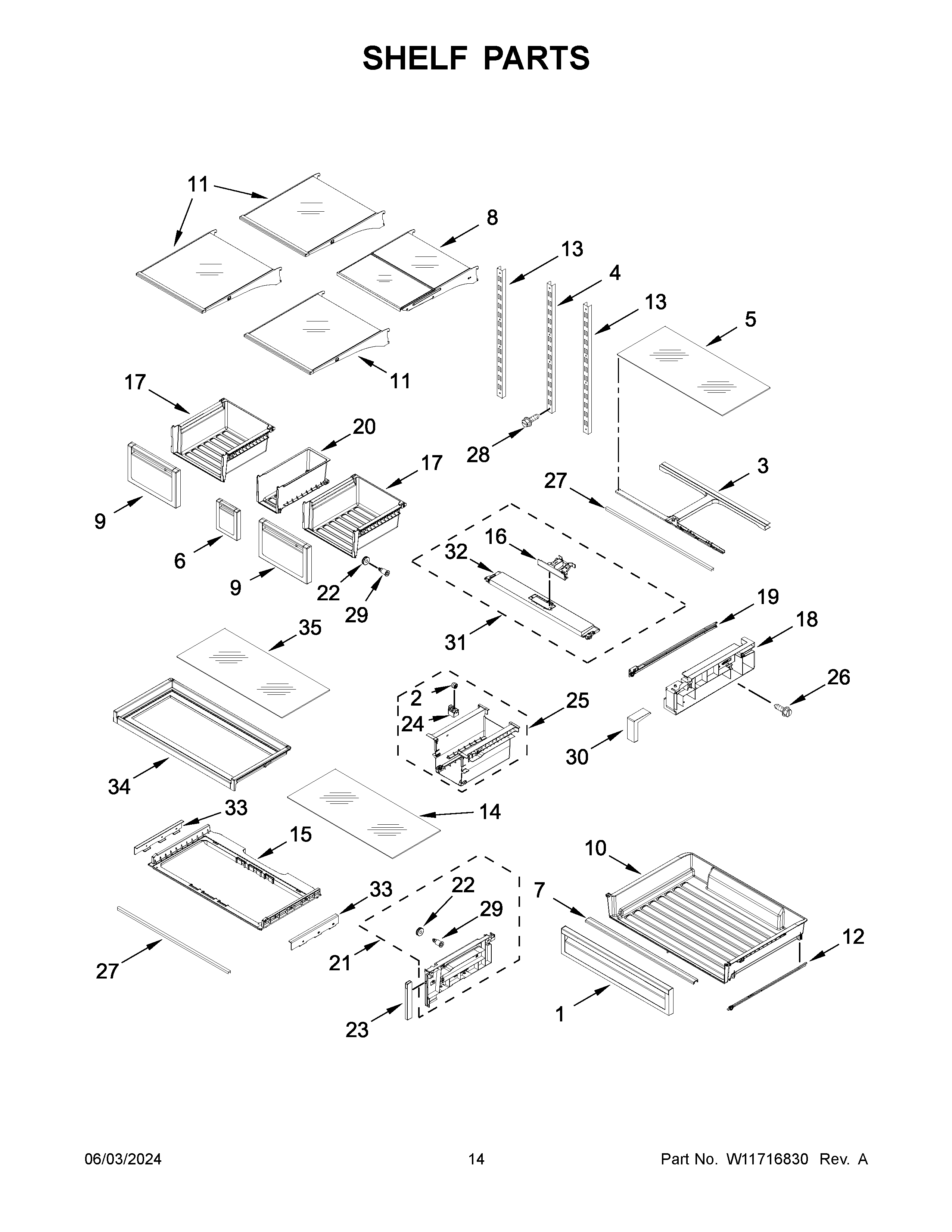 Shelf parts