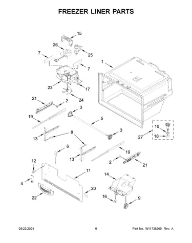 Freezer liner parts