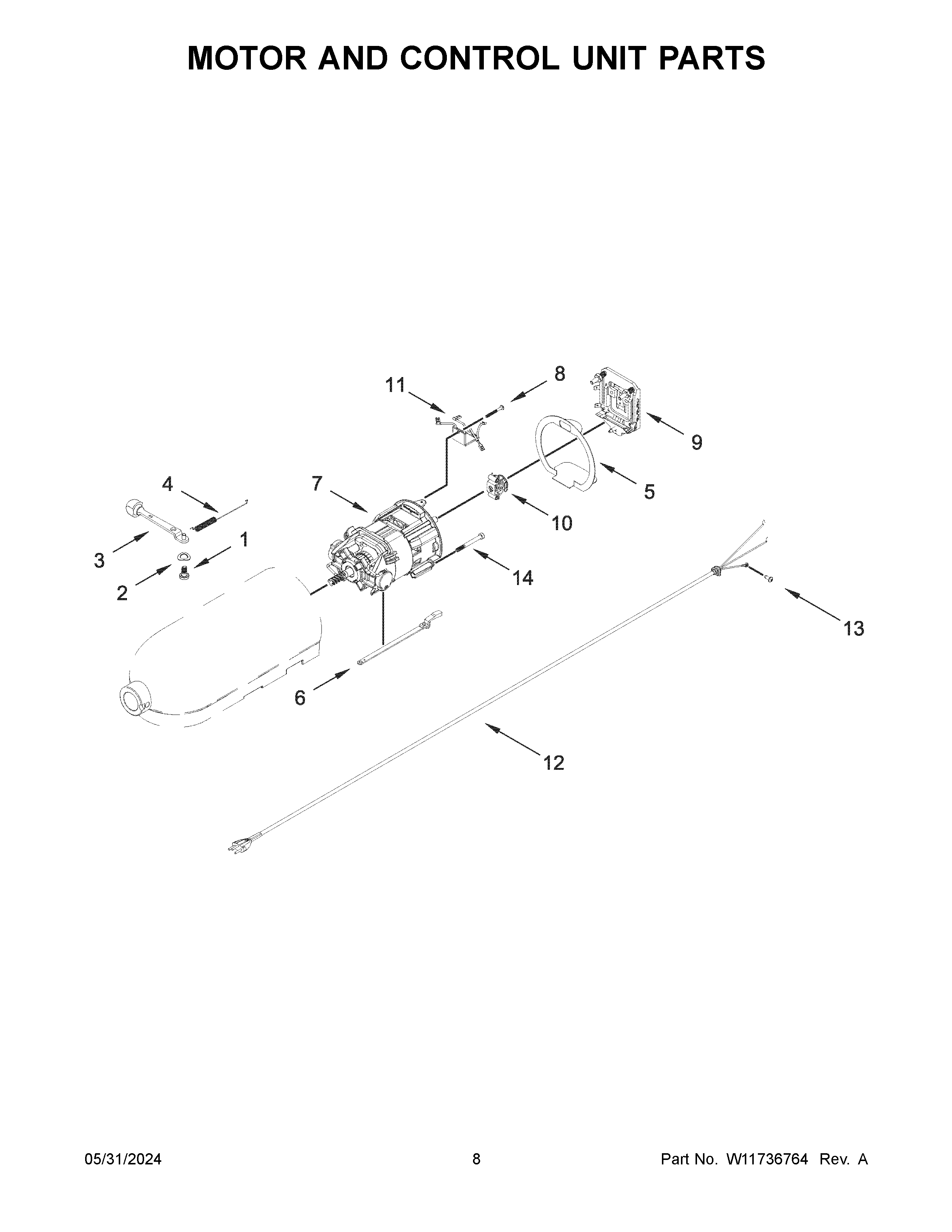 Motor and control unit parts