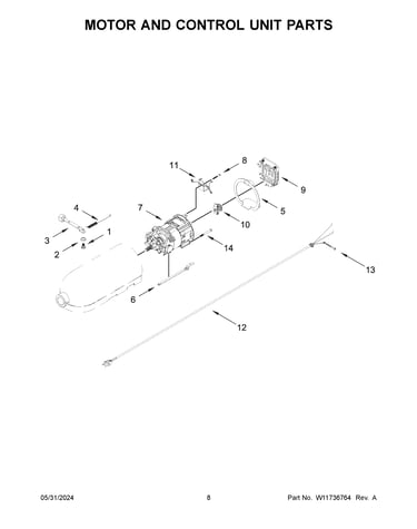 Motor and control unit parts