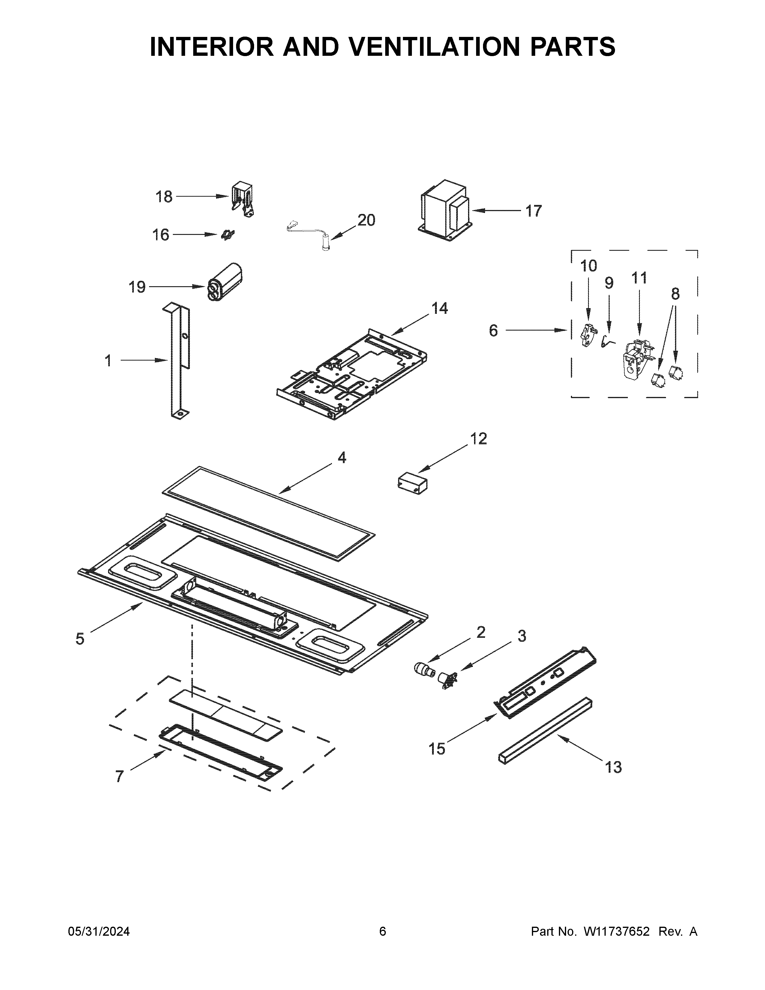 Interior and ventilation parts