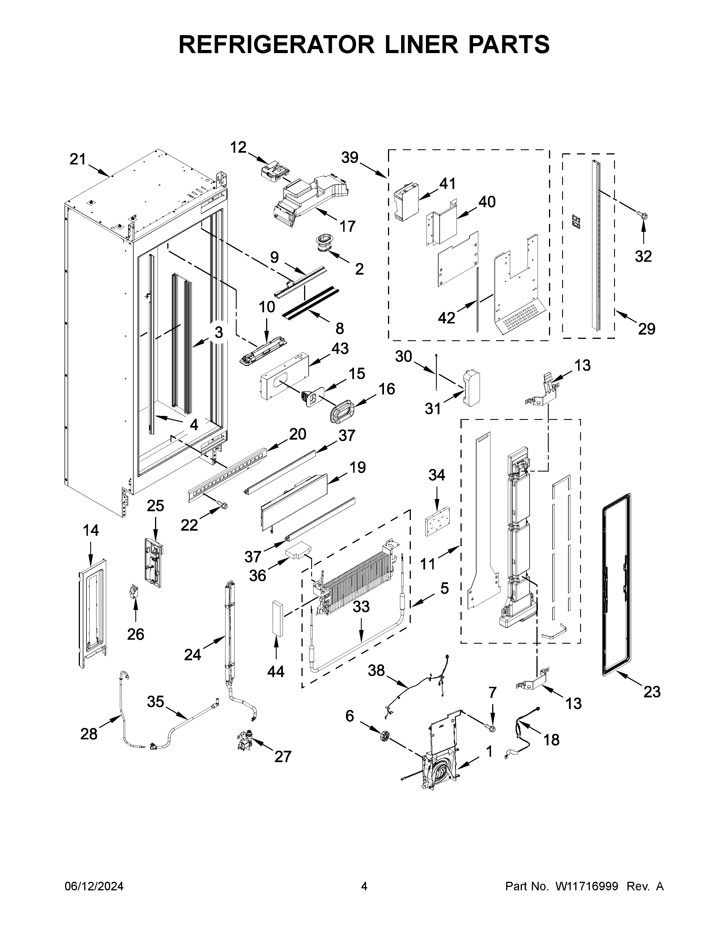 Refrigerator liner parts