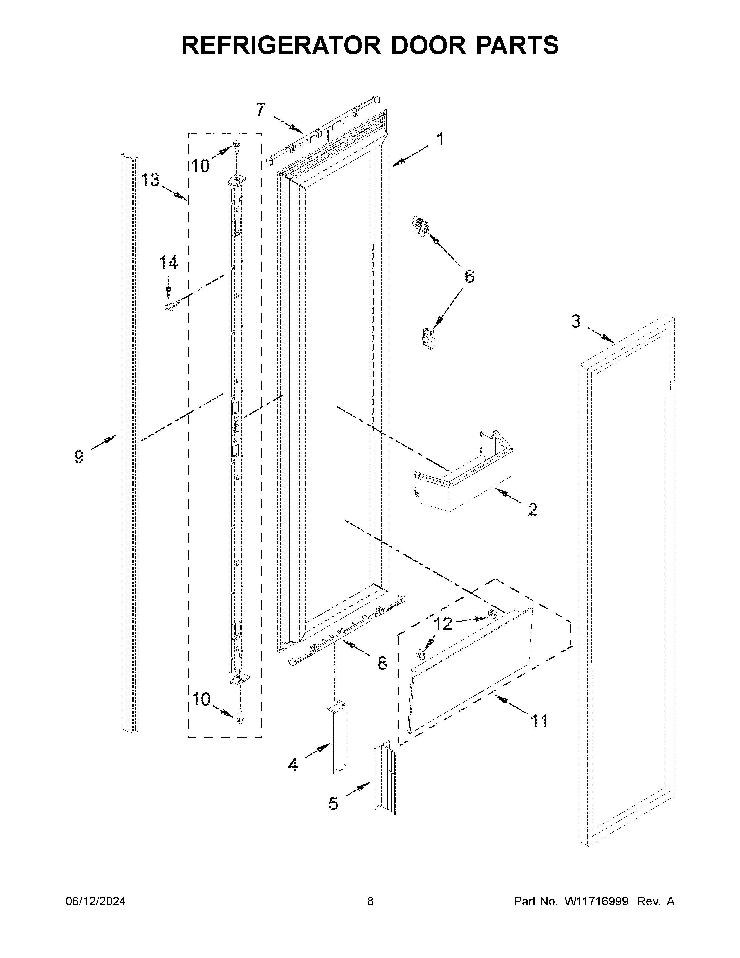 Refrigerator door parts