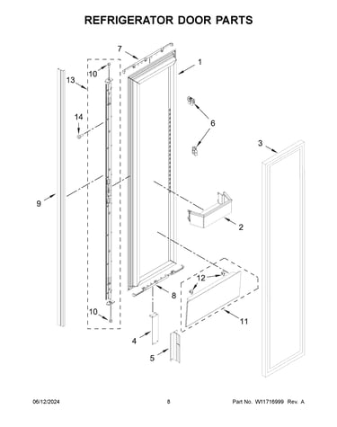 Refrigerator door parts