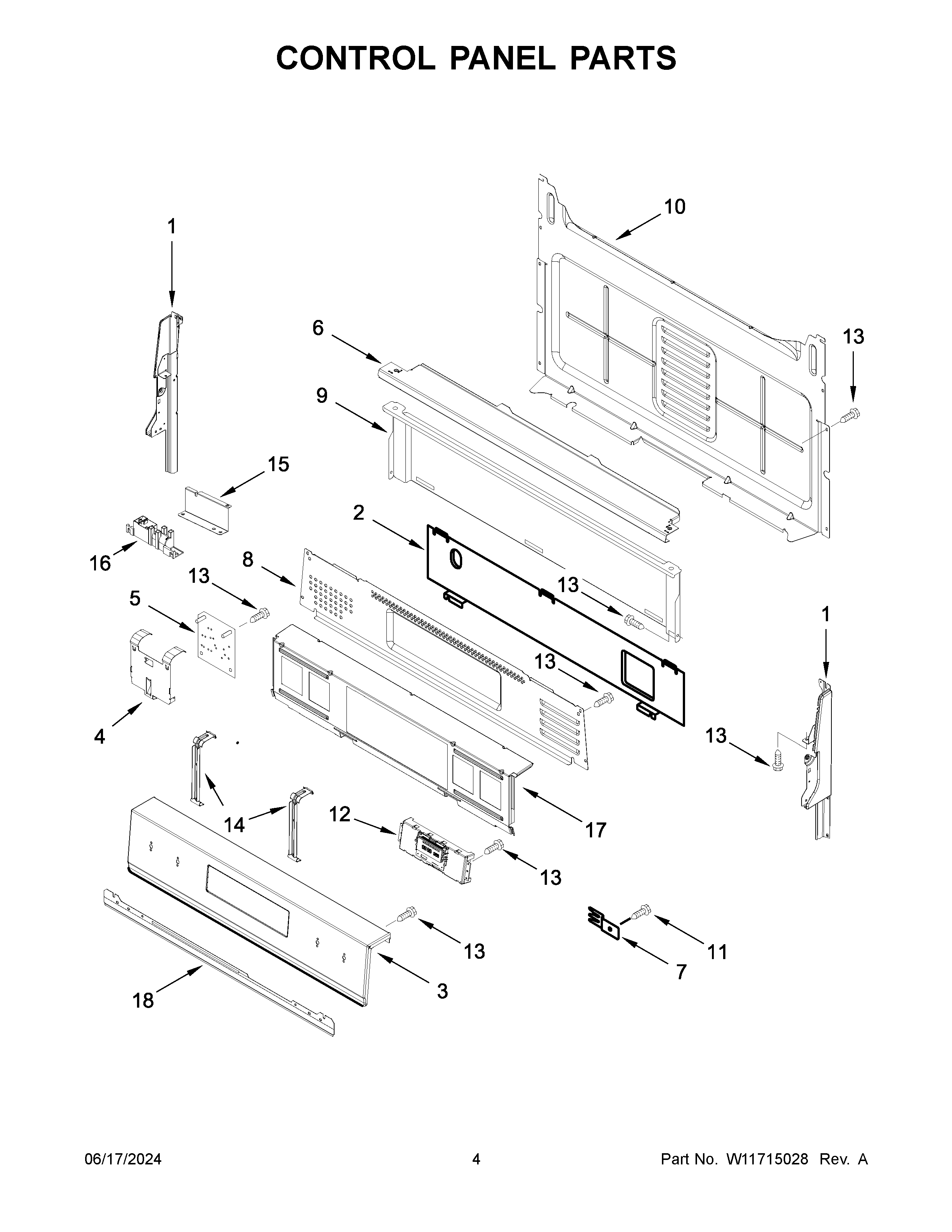 Control panel parts