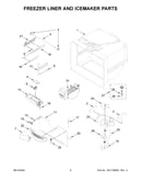 Freezer liner and icemaker parts