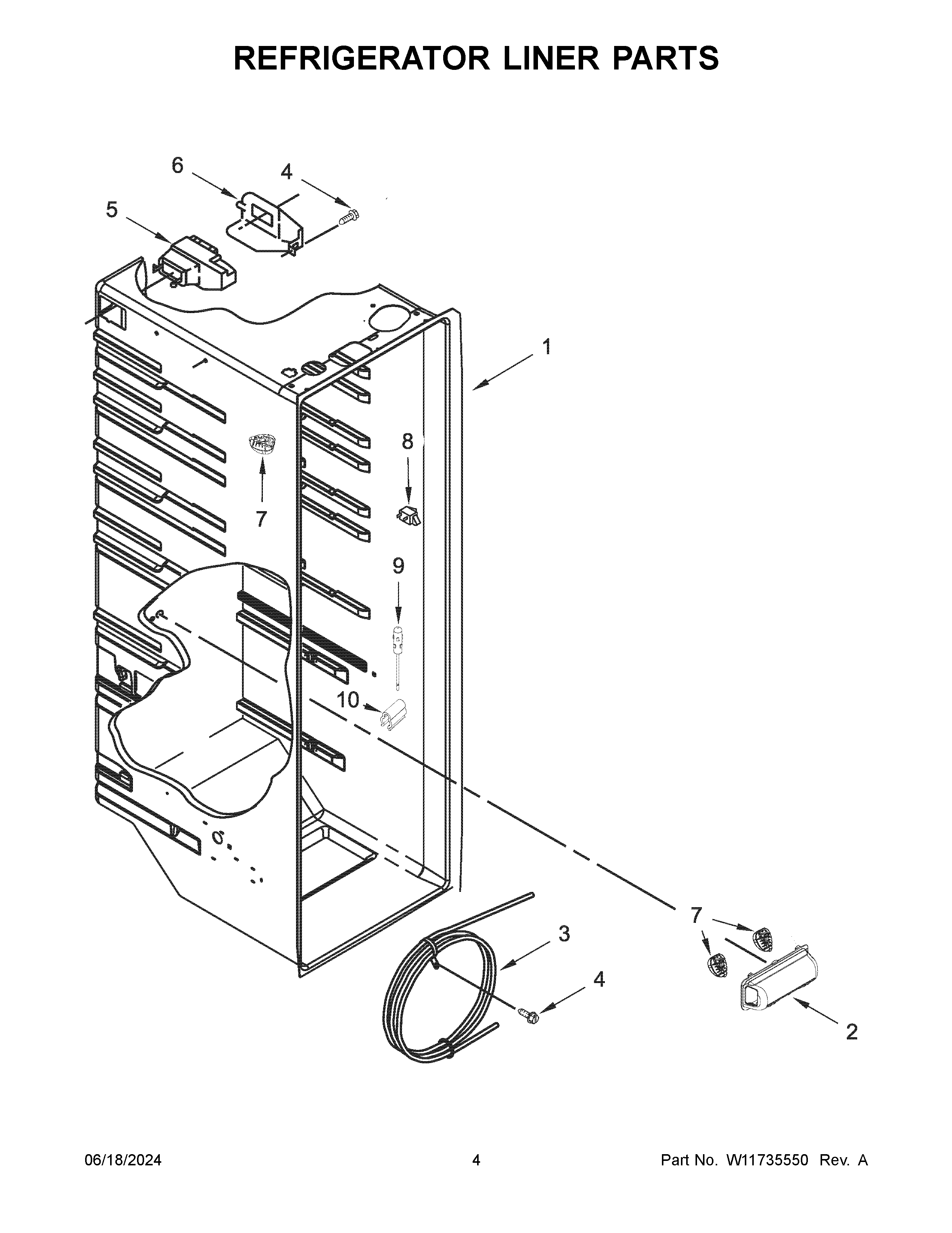 Refrigerator liner parts