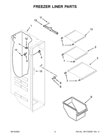 Freezer liner parts