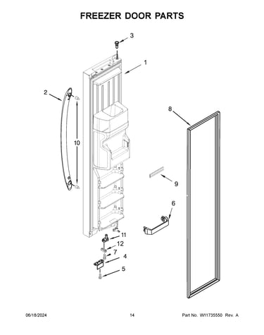 Freezer door parts