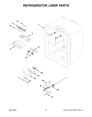 Refrigerator liner parts