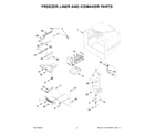 Maytag MRFF4136RZ01 freezer liner and icemaker parts diagram