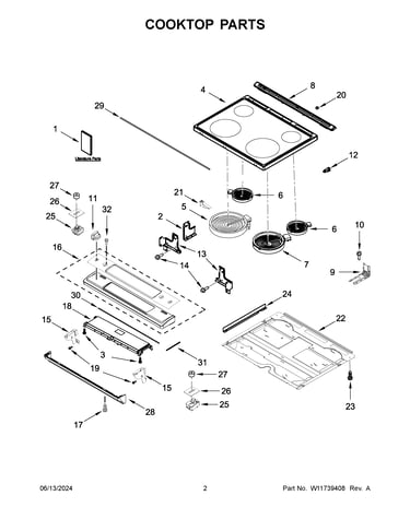 Cooktop parts