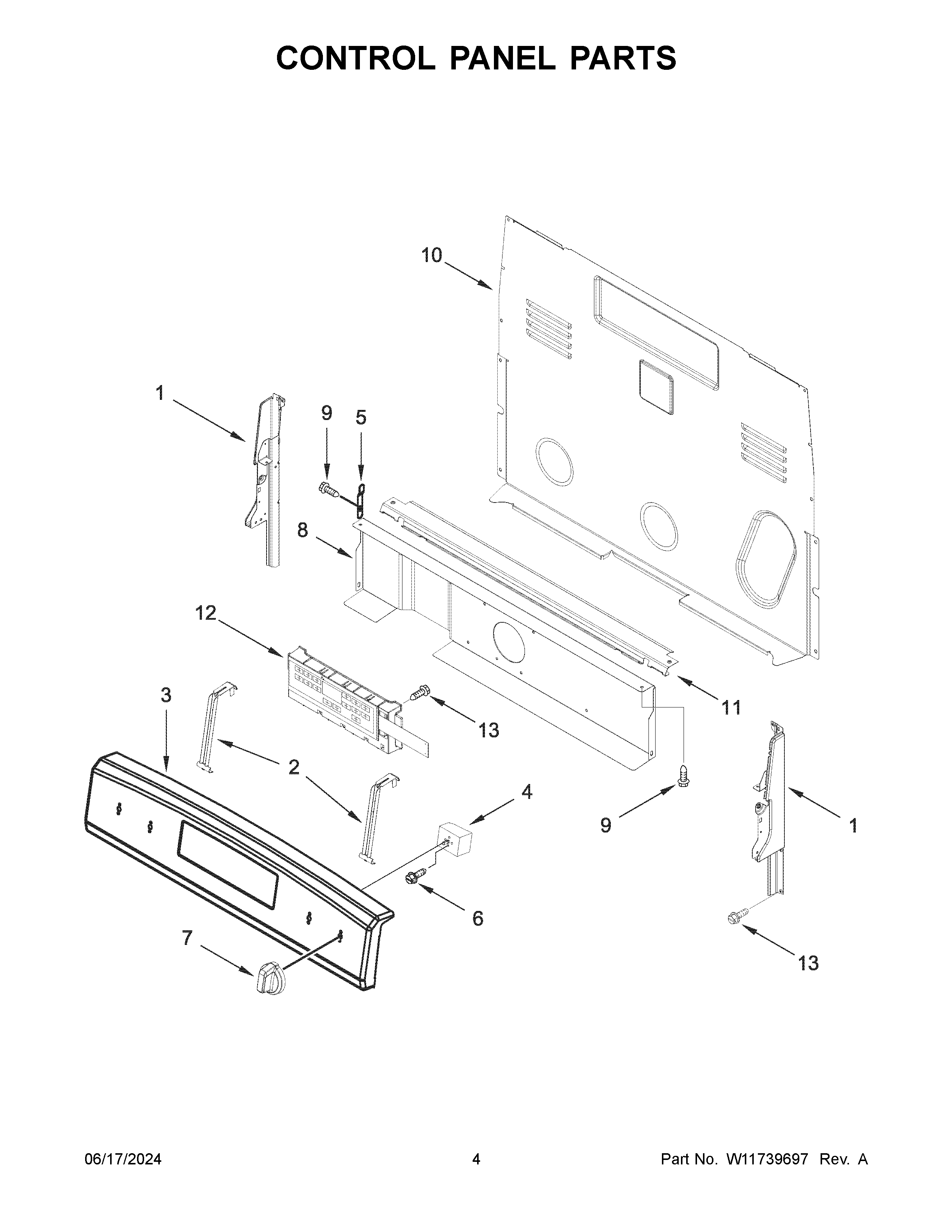 Control panel parts