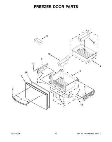 Freezer door parts