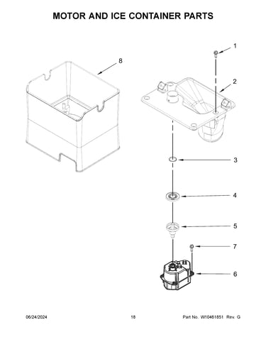 Motor and ice container parts