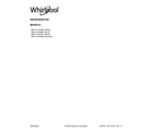 Whirlpool WRT311FZDM04 cover sheet diagram