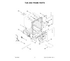 Whirlpool WDPS7024RV0 tub and frame parts diagram