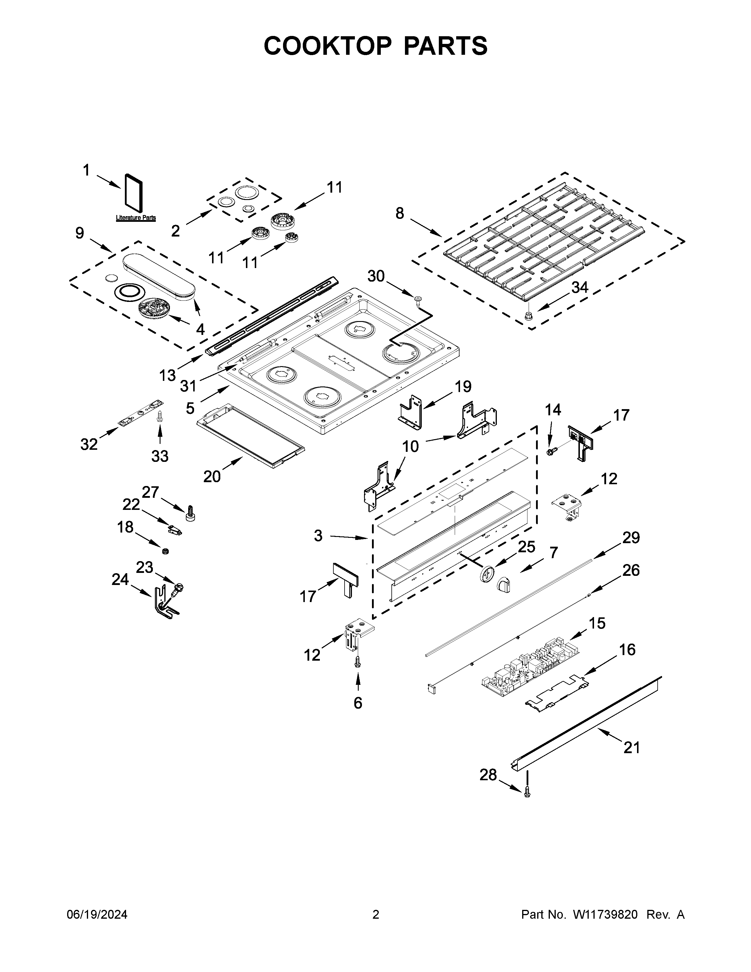 Cooktop parts