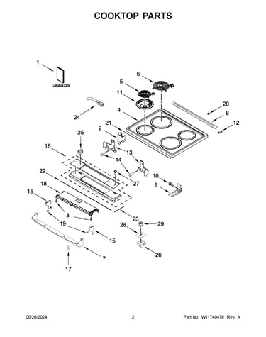 Cooktop parts