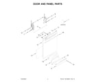 Whirlpool WDTA50SAKZ1 door and panel parts diagram