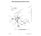 Whirlpool WDTA50SAKV1 pump, washarm and motor parts diagram