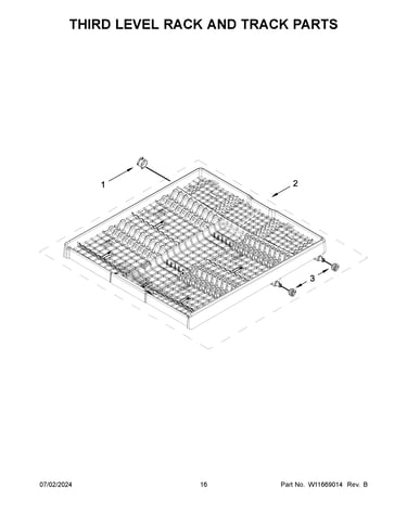 Third level rack and track parts