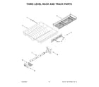 Whirlpool WDT970SAKV1 third level rack and track parts diagram