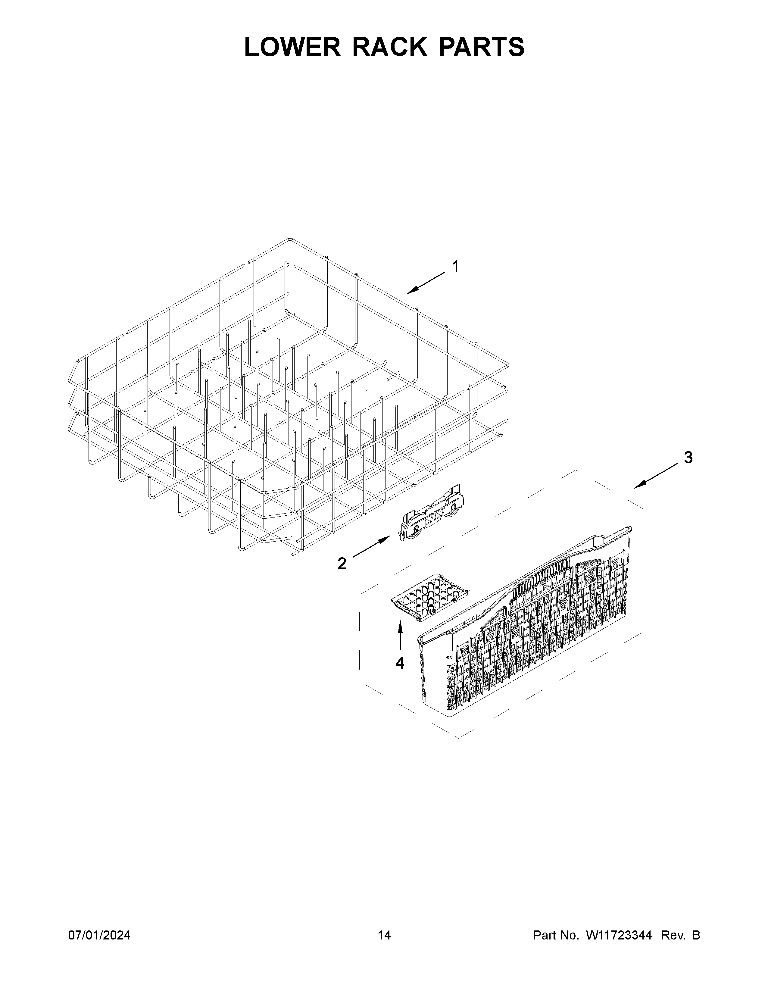 Lower rack parts